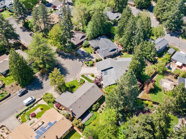 bird's eye view with a residential view