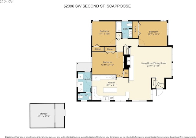 52396 SW 2nd St, Scappoose, OR 97056 - property floor plan