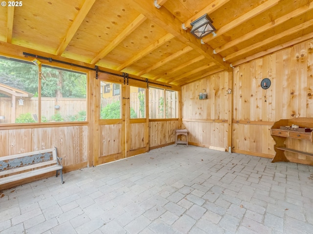 4415 SE Stark St, Portland, OR 97215 - unfurnished sunroom featuring vaulted ceiling