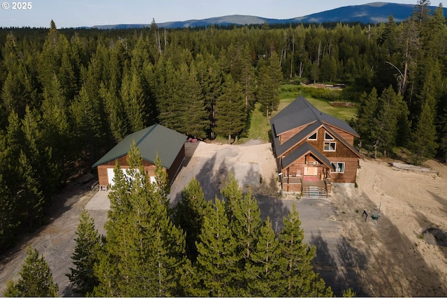 124323 Teatable Ct, Crescent Lake, OR 97733 - view from above of property featuring a heavily wooded area and mountains