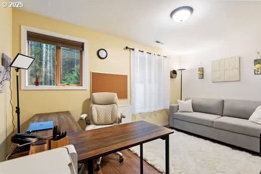 office space featuring hardwood / wood-style flooring