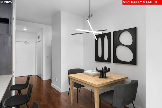 949 NW Overton St Unit 1304, Portland, OR 97209 - dining room with wood finished floors, baseboards, recessed lighting, and an office area