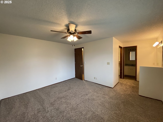 845 Waite St, Eugene, OR 97402 - spare room featuring a ceiling fan, a textured ceiling, and carpet floors