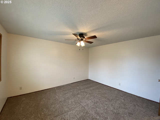 845 Waite St, Eugene, OR 97402 - unfurnished room featuring ceiling fan, dark carpet, and a textured ceiling