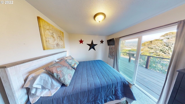 bedroom with a textured ceiling