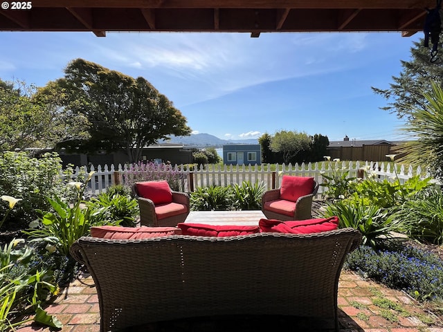 view of patio / terrace with an outdoor living space