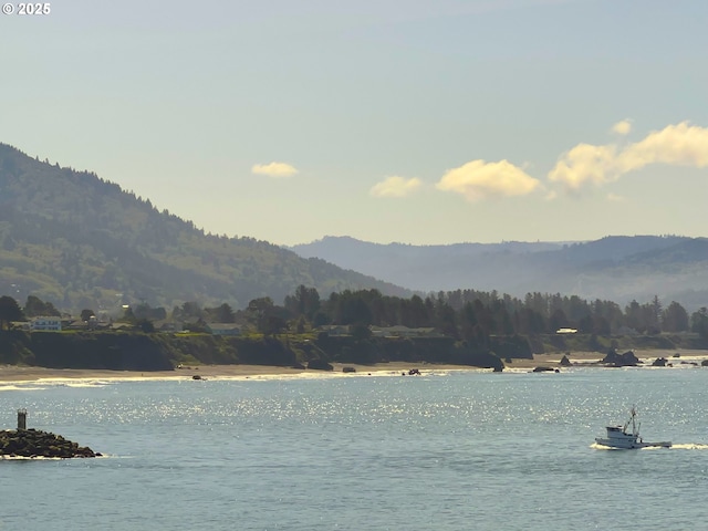 water view with a mountain view