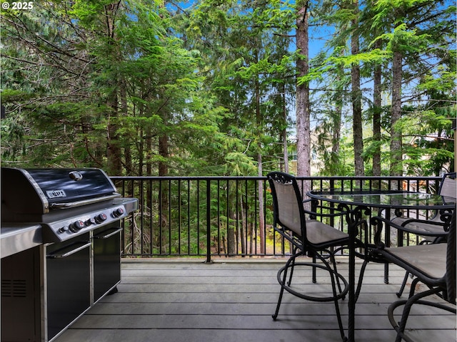 30605 E Camryn Way Unit D20, Government Camp, OR 97028 - deck with outdoor dining area and area for grilling