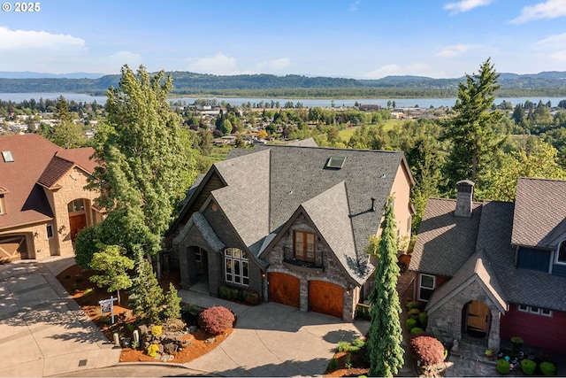 632 W T St, Washougal, WA 98671 - view from above of property with a water and mountain view