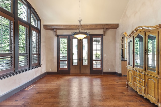 632 W T St, Washougal, WA 98671 - entrance foyer with dark wood finished floors, baseboards, and french doors