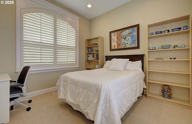 3313 NW Sierra Dr, Camas, WA 98607 - carpeted bedroom featuring baseboards, multiple windows, a desk, and recessed lighting