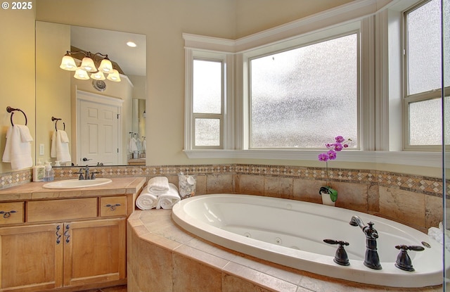 3313 NW Sierra Dr, Camas, WA 98607 - full bathroom featuring vanity and a tub with jets