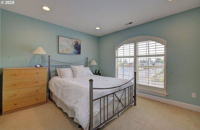 3313 NW Sierra Dr, Camas, WA 98607 - bedroom featuring carpet floors, multiple windows, recessed lighting, and baseboards
