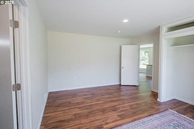 28788 Gimpl Hill Rd, Eugene, OR 97402 - spare room with dark wood-style flooring, recessed lighting, and baseboards