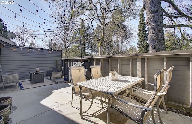 view of patio / terrace featuring central AC and outdoor dining space