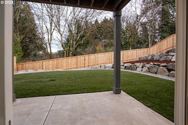 view of yard with a patio