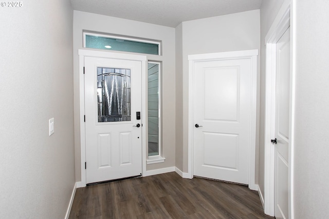 foyer entrance featuring dark hardwood / wood-style flooring