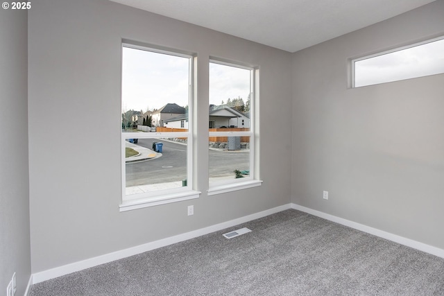 carpeted spare room with a healthy amount of sunlight