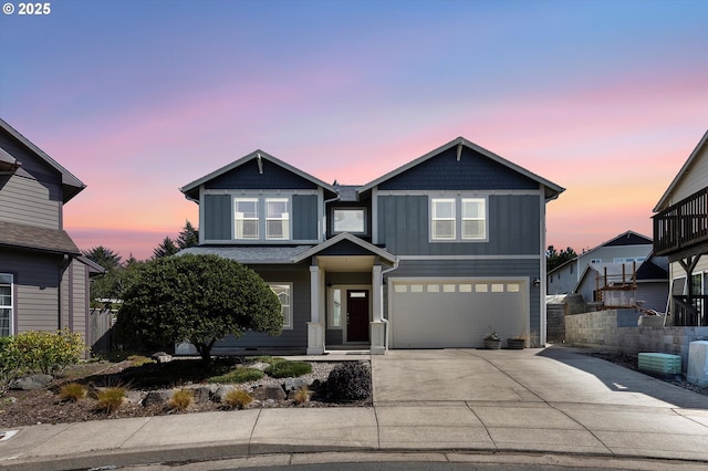 view of front of home with a garage