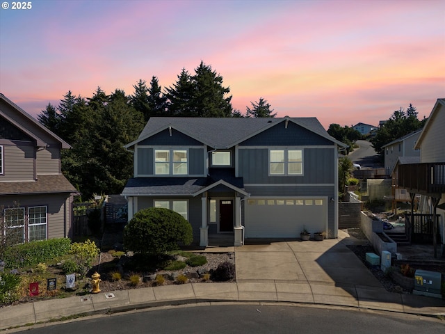 view of front of house featuring a garage