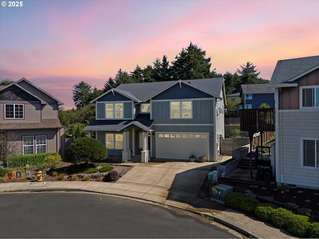 view of front facade featuring a garage