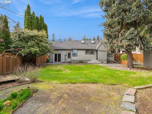 8978 SW Terreton Pl, Portland, OR 97223 - back of house with a patio area and crawl space