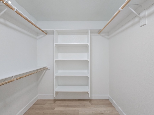 spacious closet featuring light wood-style floors