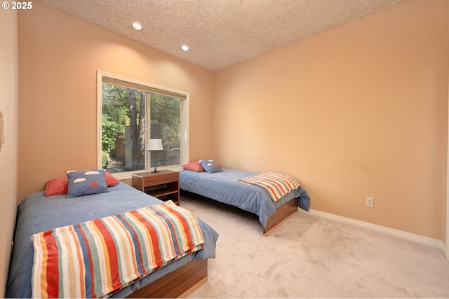 16402 SE Teal Ct, Damascus, OR 97089 - bedroom featuring carpet, recessed lighting, a textured ceiling, and baseboards