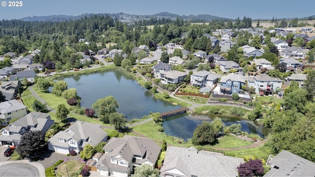 16402 SE Teal Ct, Damascus, OR 97089 - aerial view of residential area with a water and mountain view and a heavily wooded area