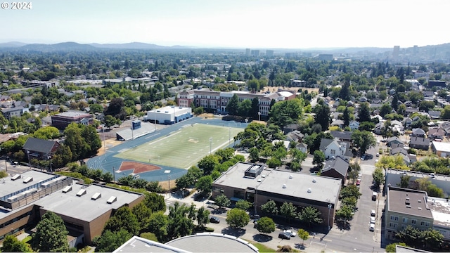 aerial view featuring a mountain view