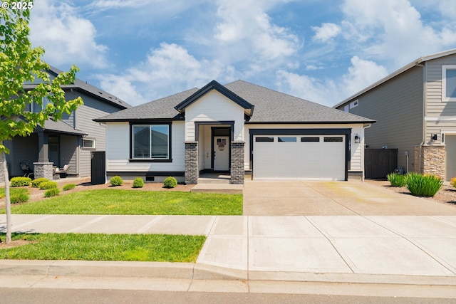 10107 NE 136th Ave, Vancouver, WA 98682 - view of front of house featuring a garage, driveway, a shingled roof, and a front yard