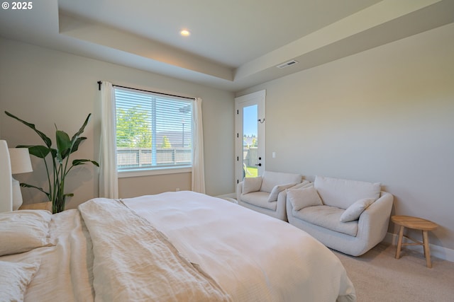10107 NE 136th Ave, Vancouver, WA 98682 - bedroom with light colored carpet, baseboards, recessed lighting, and a raised ceiling
