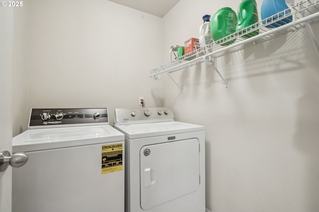 laundry room with washer and dryer