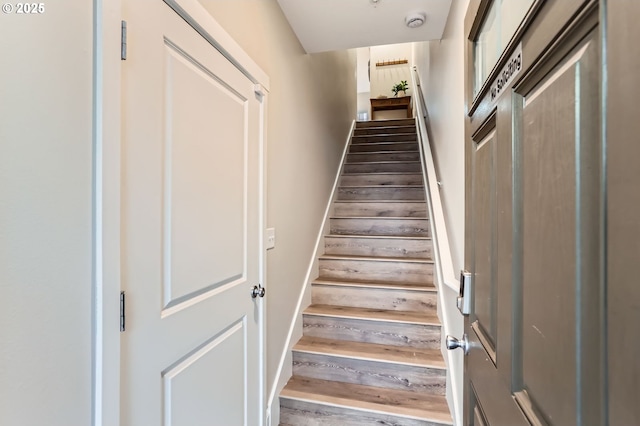 18445 SW Stepping Stone Dr Unit 16, Beaverton, OR 97003 - stairs with baseboards and wood finished floors