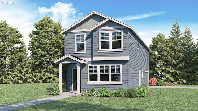 2873 V St, Springfield, OR 97477 - view of front of property with a front lawn and board and batten siding