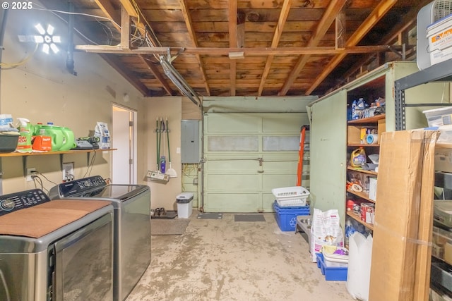 742 Shangri La Ave, Salem, OR 97303 - garage featuring independent washer and dryer and electric panel