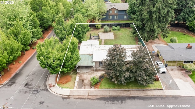 742 Shangri La Ave, Salem, OR 97303 - aerial view of property and surrounding area with property parcel outlined
