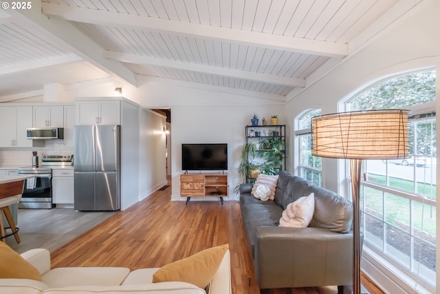 742 Shangri La Ave, Salem, OR 97303 - living area featuring light wood-type flooring and wooden ceiling