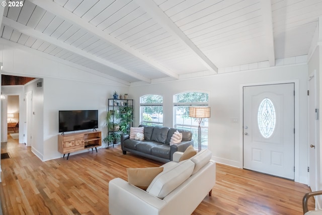 742 Shangri La Ave, Salem, OR 97303 - living room featuring light wood-style flooring, baseboards, and wood ceiling