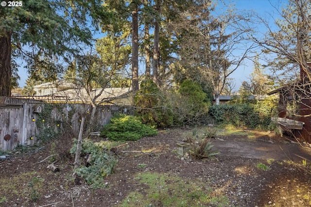 view of yard featuring fence