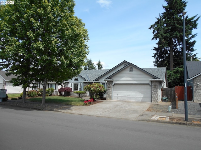 4471 Spring Meadow Ave, Eugene, OR 97404 - single story home with an attached garage, driveway, and brick siding