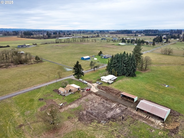 drone / aerial view with a rural view