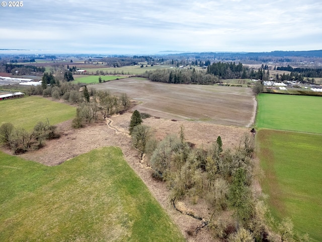 bird's eye view with a rural view