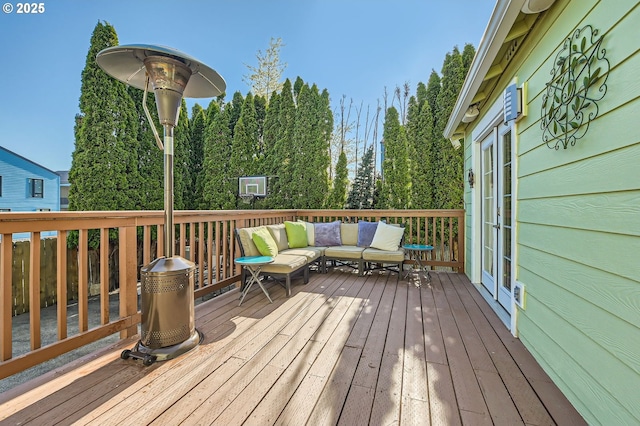 2433 NE Saratoga St, Portland, OR 97211 - deck featuring an outdoor hangout area