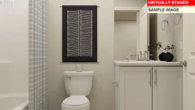 856 Eaden St, Woodburn, OR 97071 - full bathroom with vanity and shower / bathtub combination with curtain