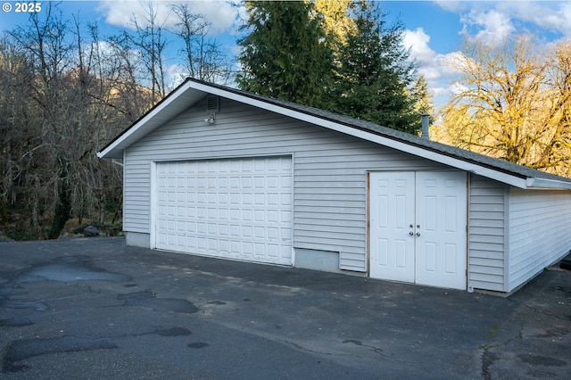 view of garage