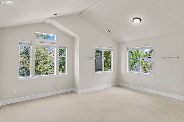 11168 SW Brown St, Tualatin, OR 97062 - spare room featuring vaulted ceiling, plenty of natural light, light colored carpet, and baseboards