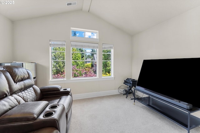 11168 SW Brown St, Tualatin, OR 97062 - carpeted living room with lofted ceiling and baseboards