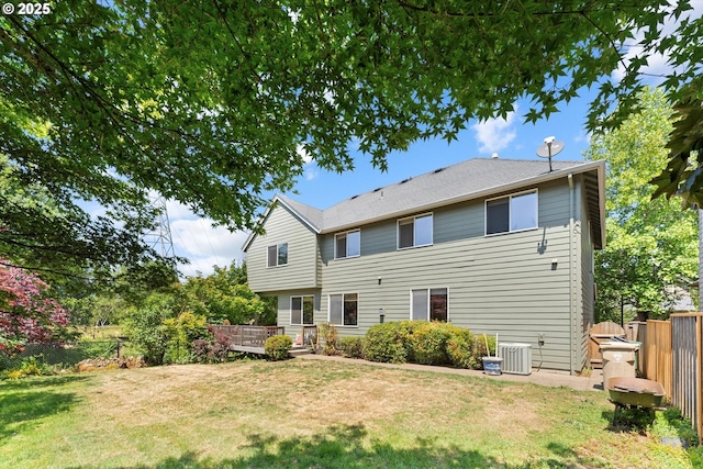 11168 SW Brown St, Tualatin, OR 97062 - back of house with a wooden deck and central AC