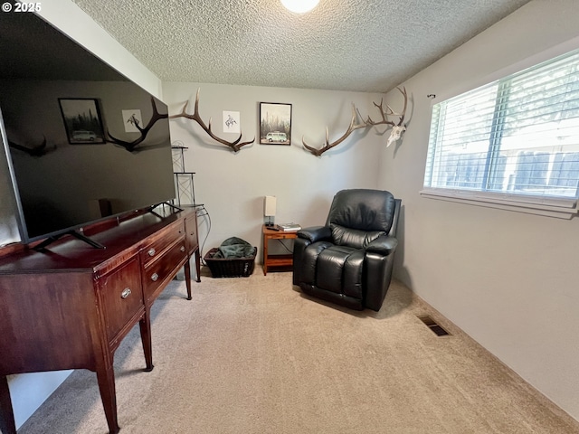 160 Heather Dr, Stanfield, OR 97875 - sitting room featuring light carpet and a textured ceiling